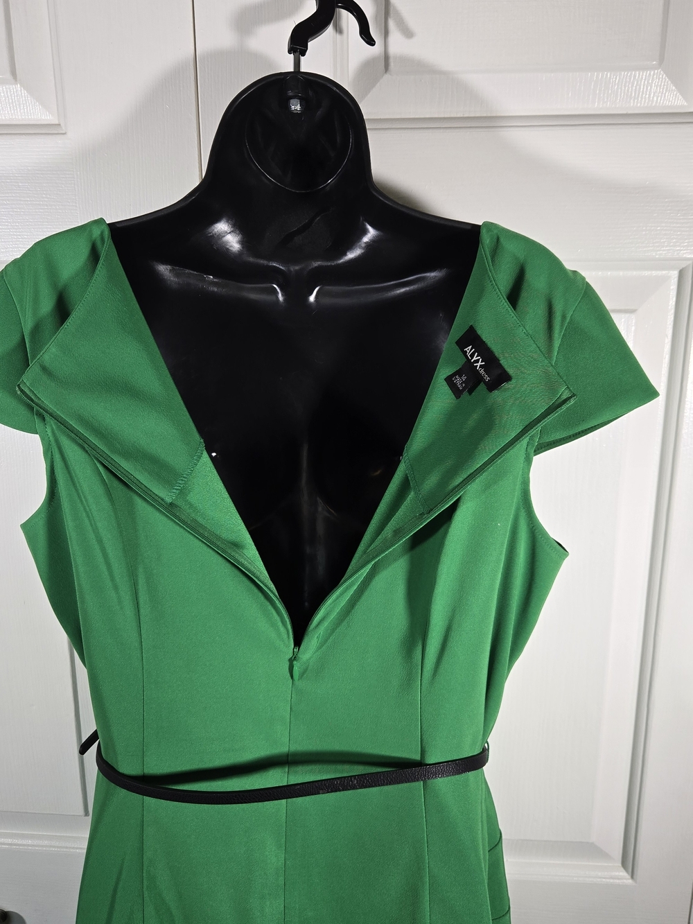 ALYX Green Sheath Dress Size 14 Cap Sleeve Career Cocktail Midi Dress - Picture 3 of 6